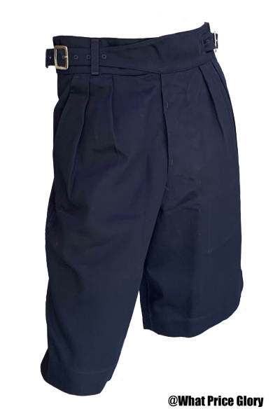 Classic Gurkha Shorts in Blue Cotton Twill | What Price Glory